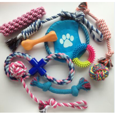 Aimigou puppy dog cotton rope toys 10pcs dog chew toys pack