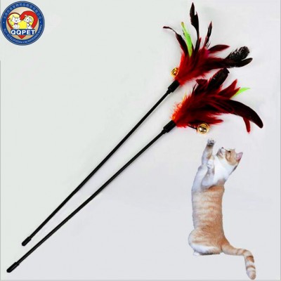 Wholesale funny feather pet cat toys cat teaser cat wand