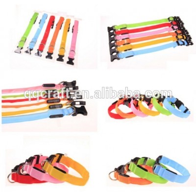 High Quality Nylon Nylon LED Flashing Dog Collar With 3 Flashing Mode 8 colour