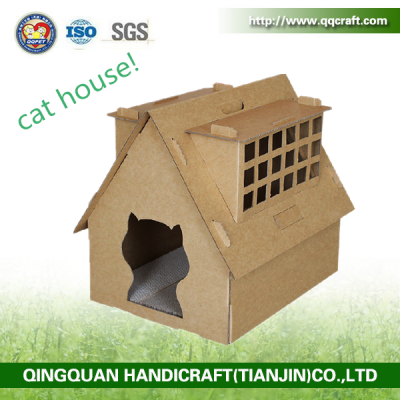 Aimigou cat house folding cardboard house with scratcher