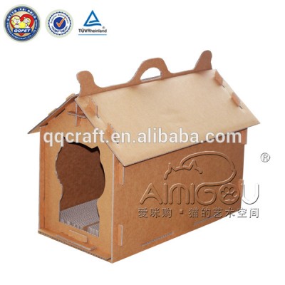 QQuan eco-friendly natural cheap paper dog house