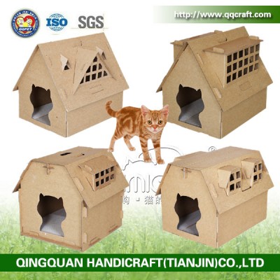 Aimigou cardboard cat scratcher cat house with scratchers folding cat house