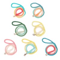 Gradient hand-woven cotton rope traction rope dog leash pet lead multi colors