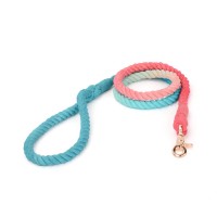 Pet gradient hand-woven cotton rope traction rope dog leash lead